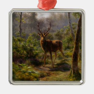 Ornamento De Metal Stag (Male Deer) in the Woods (por Rosa Bonheur)