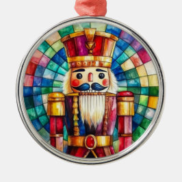 Ornamento De Metal Stained Glass Nutcracker Personalized Christmas