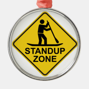 Ornamento De Metal Standup Paddleboard Zone Road Sign