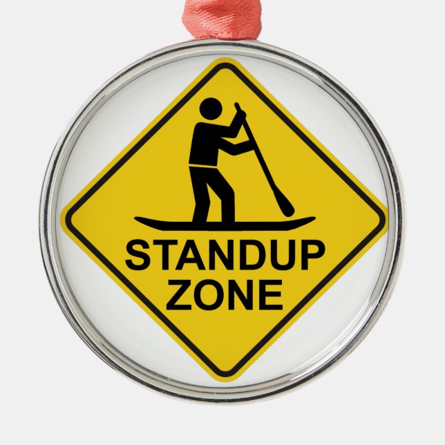 Ornamento De Metal Standup Paddleboard Zone Road Sign (Frente)