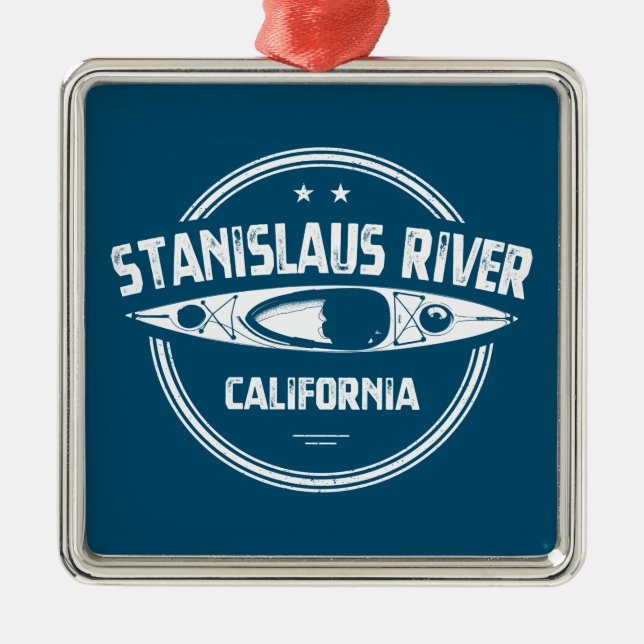 Ornamento De Metal Stanislaus River California Kayaking (Frente)