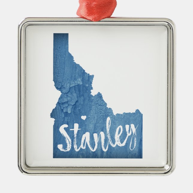 Ornamento De Metal Stanley Idaho Wood Grain (Frente)