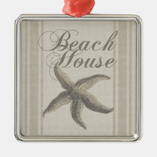 Ornamento De Metal Starfish Beach House Seashore Coastal