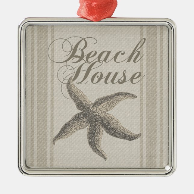Ornamento De Metal Starfish Beach House Seashore Coastal (Frente)
