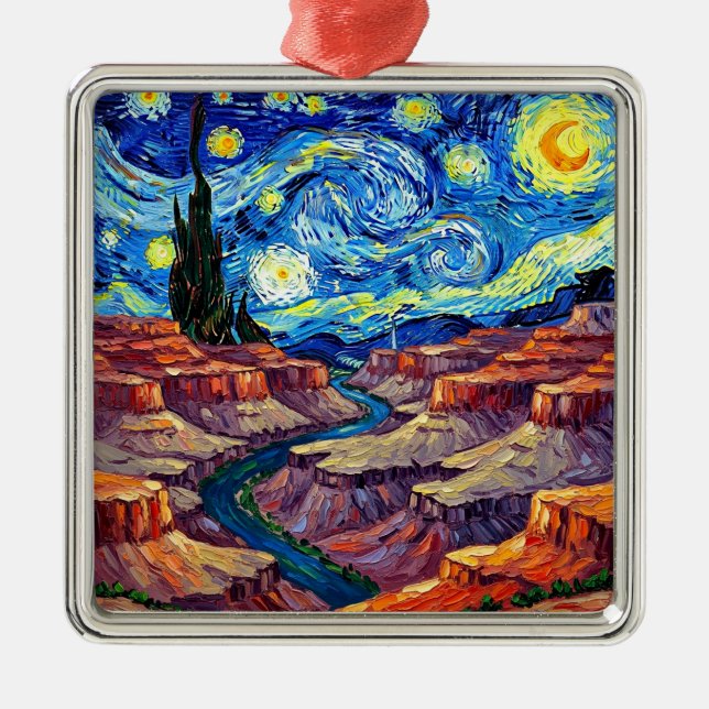 Ornamento De Metal Starry Night Grand Canyon Arizona (Frente)