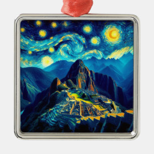 Ornamento De Metal Starry Night Machu Picchu Peru