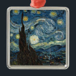 Ornamento De Metal Starry Night por Vincent van Gogh<br><div class="desc">Vincent van Gogh</div>