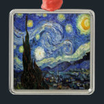 Ornamento De Metal Starry Night Por Vincent Van Gogh 1889<br><div class="desc">Tanto quanto sei,  estas imagens estão em dominio público e acreditam ser livres de usar sem restrições nos EUA. 
 Por favor,  entre em contato comigo se você descobrir que nenhuma dessas imagens está no Dominio público.</div>