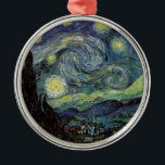 Ornamento De Metal Starry Night - van Gogh<br><div class="desc">Da lâmpada do mineiro de Nuenen à que colocou em sua janela, seguindo a cena com Gauguin; da estrela da noite que notou em 1875 em Corot Olive Orchard à carta que escreveu ao irmão em agosto de 1888, na qual ele disse: "Algum dia ou outro você verá uma fotografia...</div>