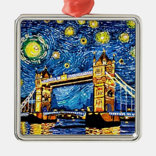 Ornamento De Metal Starry Starry Night London Inglaterra (Frente)
