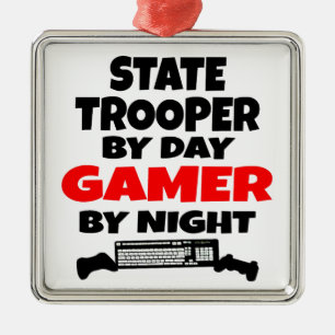 Ornamento De Metal State Trooper by Day Gamer by Night