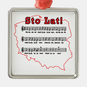 Ornamento De Metal Sto Lat! Mapa Polonês da Música