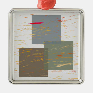 Ornamento De Metal Streak Squares