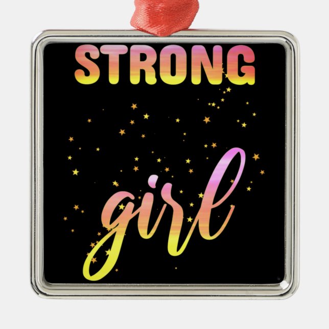Ornamento De Metal Strong Girl Pastel Star (Frente)