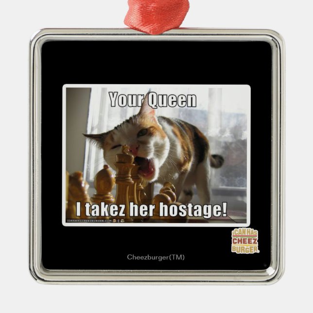 Ornamento De Metal Sua Rainha, eu a tomo refém (Frente)