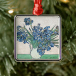 Ornamento De Metal Subidas | Vincent van Gogh<br><div class="desc">Irrises (1890) | Arte original do artista poste-impressionista neerlandês Vincent Van Gogh (1853-1890). A pintura retrata uma vida estática com um buquê de flores azuis em uma mesa verde sobre um fundo branco cremoso. Use as ferramentas de design para adicionar texto personalizado ou personalizar a imagem.</div>