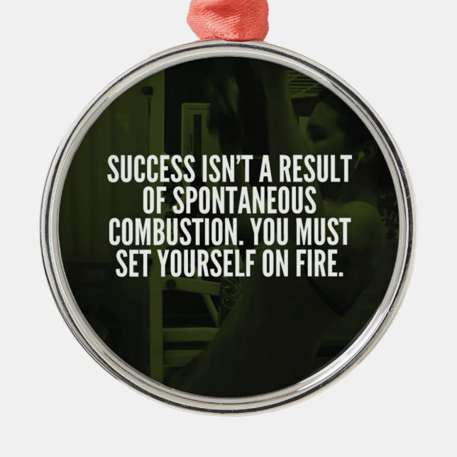 Ornamento De Metal Sucesso - Workout Inspiration (Frente)