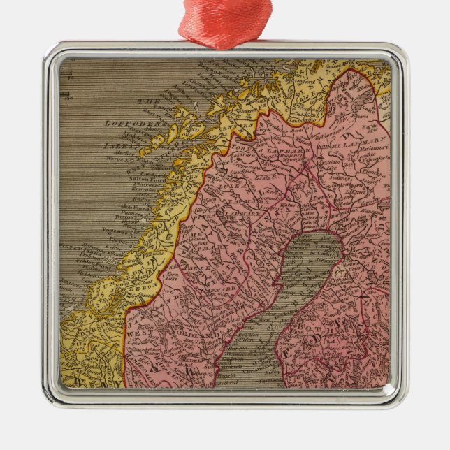 Ornamento De Metal Suecia, Dinamarca, Noruega (Frente)