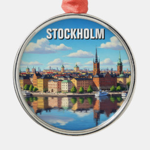 Ornamento De Metal Suecia Estocolmo