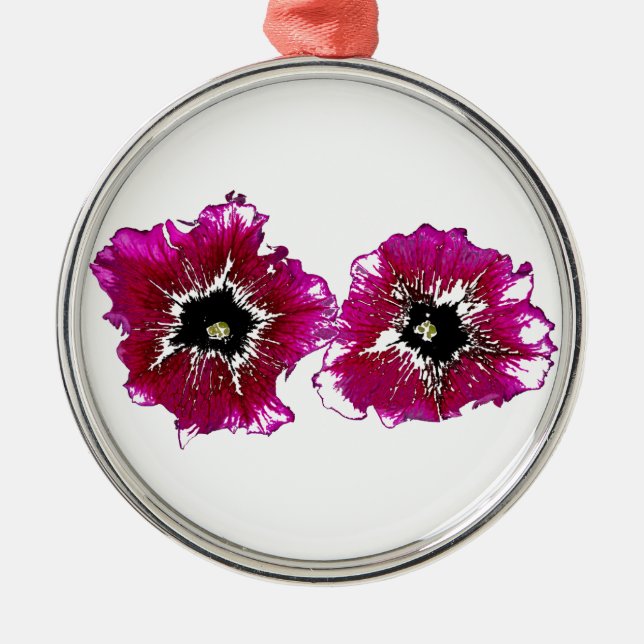 Ornamento De Metal Summer Petunias (Frente)