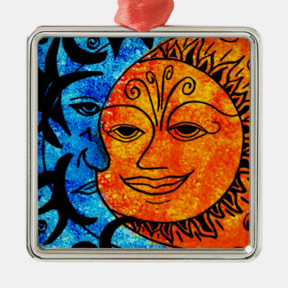 Ornamento De Metal Sun e lua