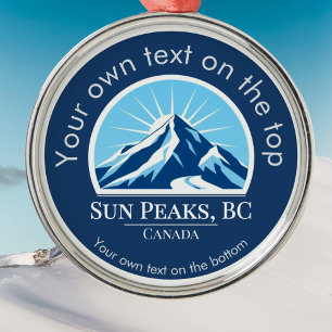 Ornamento De Metal Sun Peaks Colúmbia Britânica Canadá medalha