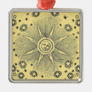 Ornamento De Metal Sun Stars Antiguamente Night Sky Medieval Zodieval