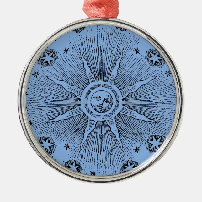 Ornamento De Metal Sun Stars Antiguamente Night Sky Medieval Zodieval (Frente)