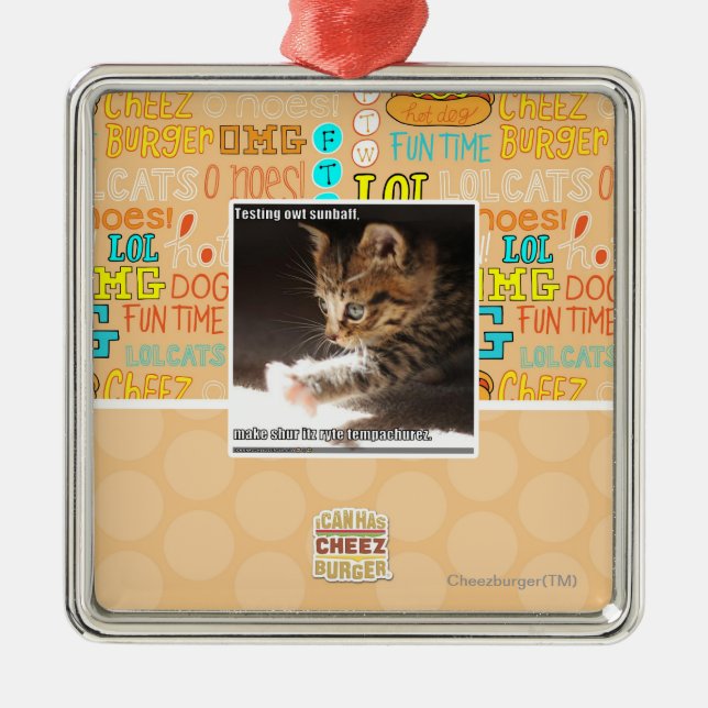 Ornamento De Metal Sunbaff do owt do teste (Frente)