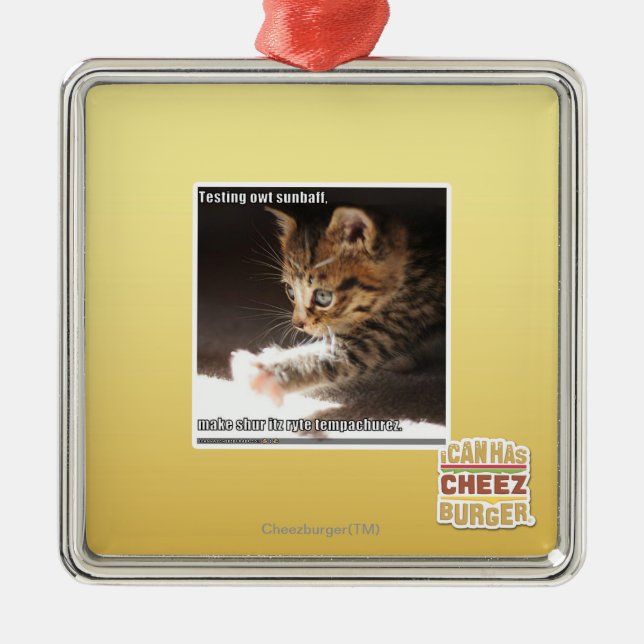 Ornamento De Metal Sunbaff do owt do teste (Frente)