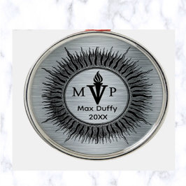 Ornamento De Metal Sunburst MVP Torch Flame Prêmio Metal editável