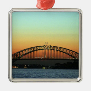 Ornamento De Metal Sunset over Sydney Harbor Bridge, Austrália