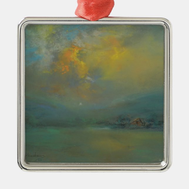 Ornamento De Metal Sunset Over the Colinas (por Glenn Cooper Henshaw) (Frente)