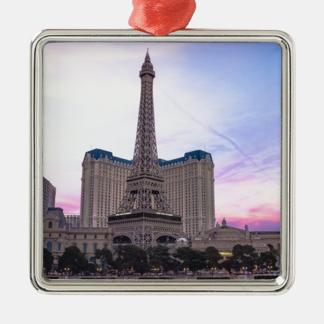 Ornamento De Metal Sunset Paris Las Vegas Tour Eiffel Fake (Frente)
