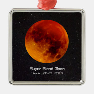 Ornamento De Metal Super Blood Moon Eclipse 2019