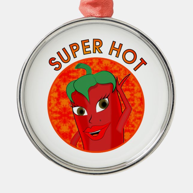 Ornamento De Metal Super Hot Pepper Diva (Frente)