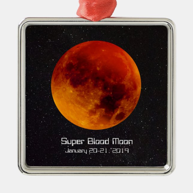 Ornamento De Metal Super Sangue Moon Eclipse 2019 (Frente)