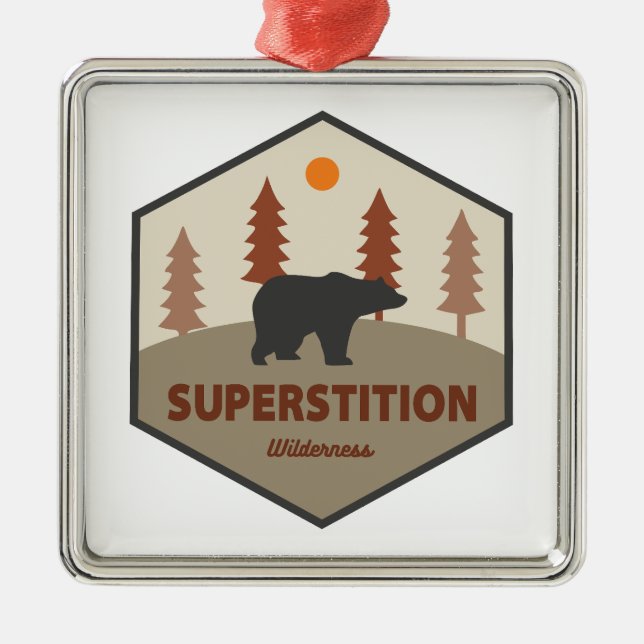 Ornamento De Metal Superstição Urso Arizona Selvagem (Frente)