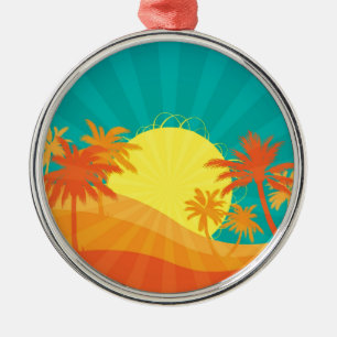 Ornamento De Metal Surf tropical de Sunset Beach design