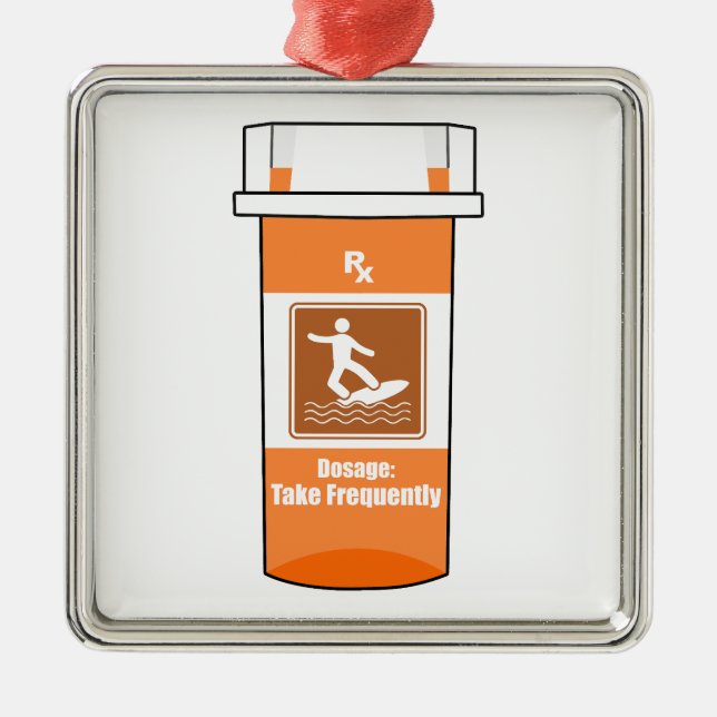 Ornamento De Metal Surfar É Minha Droga (Frente)