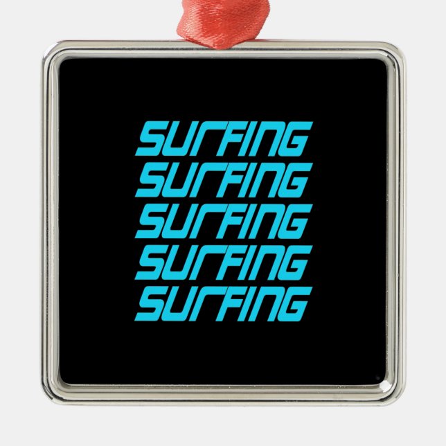 Ornamento De Metal Surfing (Frente)