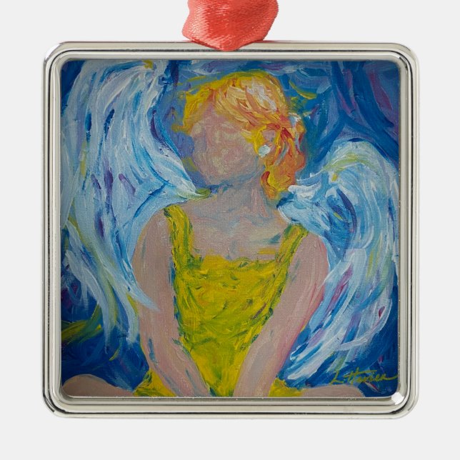 Ornamento De Metal "Sussurros do Amor" Angel Ornament (Frente)