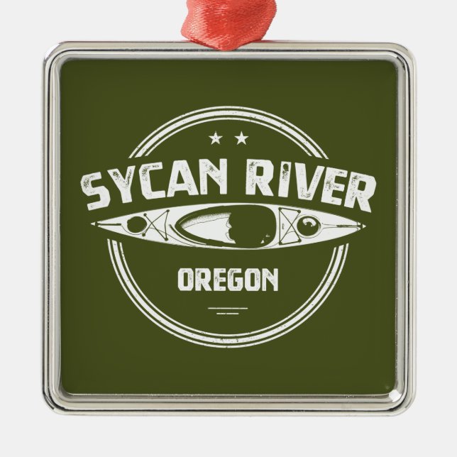 Ornamento De Metal Sycan River Oregon Kayaking (Frente)