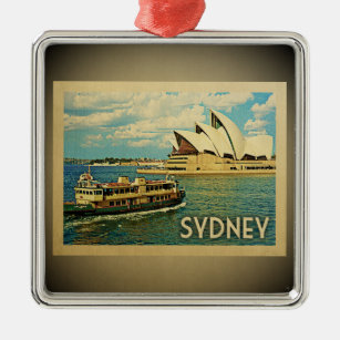 Ornamento De Metal Sydney Austrália - Viagens vintage Ornament