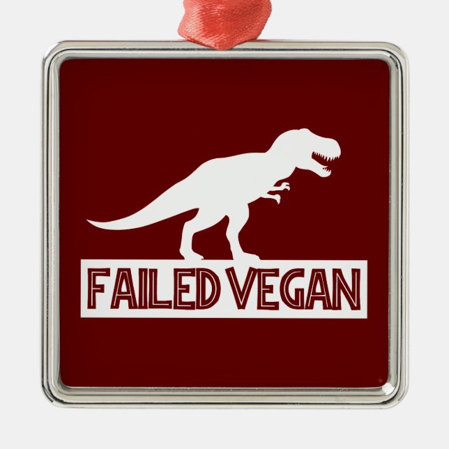 Ornamento De Metal T-Rex Falhou Vegan (Frente)
