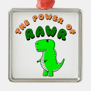 Ornamento De Metal T-Rex O Poder Do RAWR