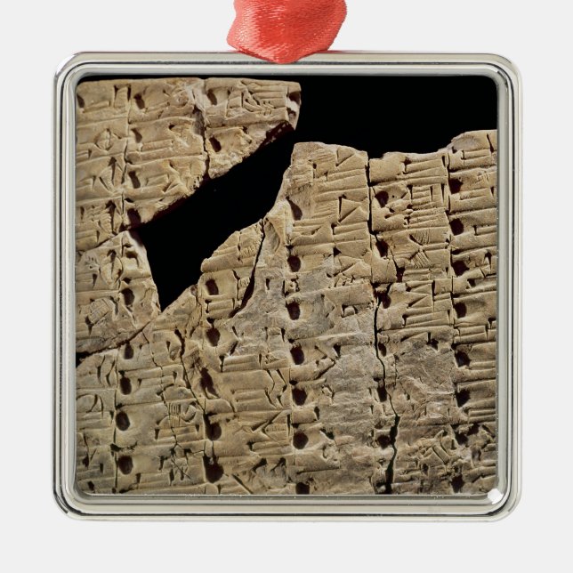 Ornamento De Metal Tabuleta com roteiro cuneiform, de Uruk (Frente)
