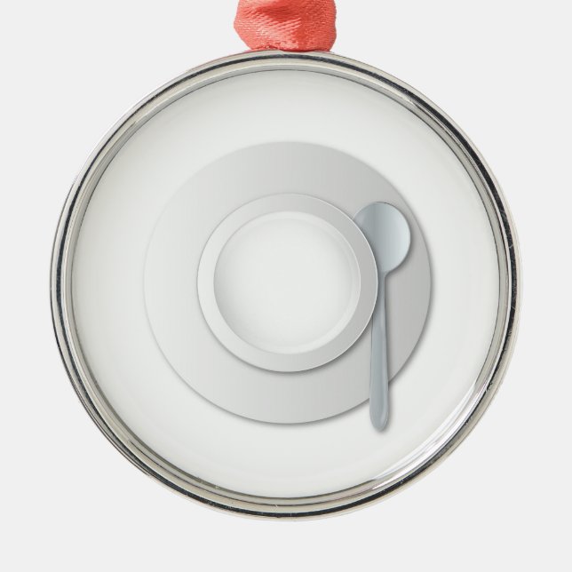 Ornamento De Metal Taça de Sopa Vazia (Frente)