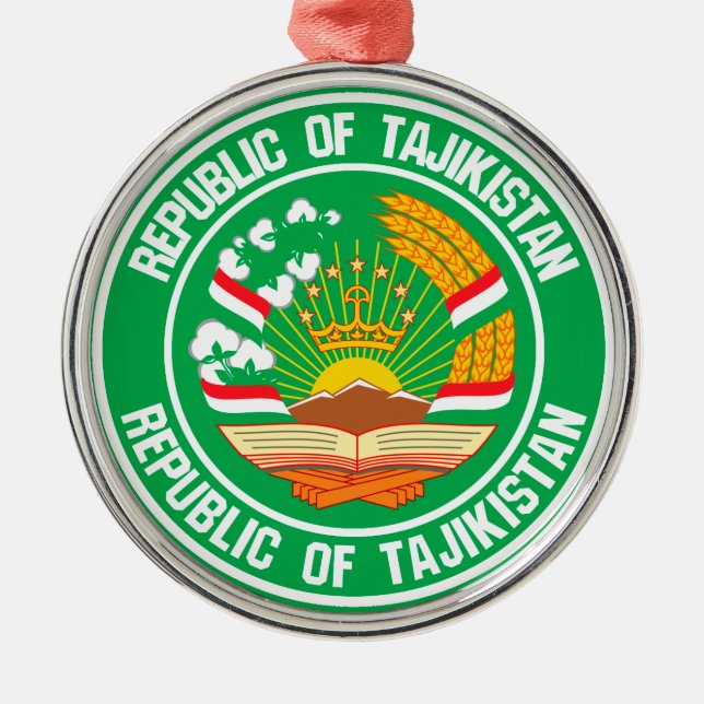 Ornamento De Metal Tadjik Round Emblem (Frente)