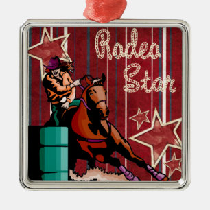 Ornamento De Metal Tambor ocidental da vaqueira do rodeio que compete
